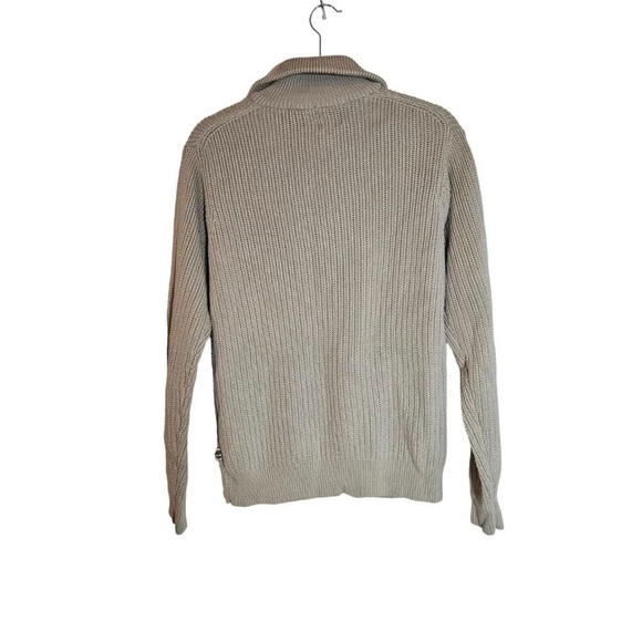 Timberland Sweater Tan Beige 5 Button Up Shawl Collar Size S Outdoors Knit - Picture 2 of 7